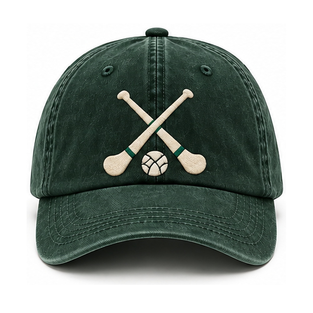 The Hurling Mood — Vintage Dad Cap | Forest Green