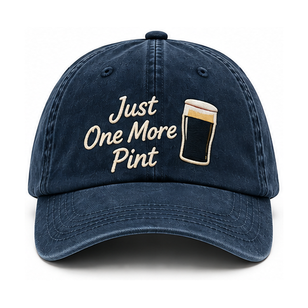 Just One More Pint — Vintage Dad Cap | Navy